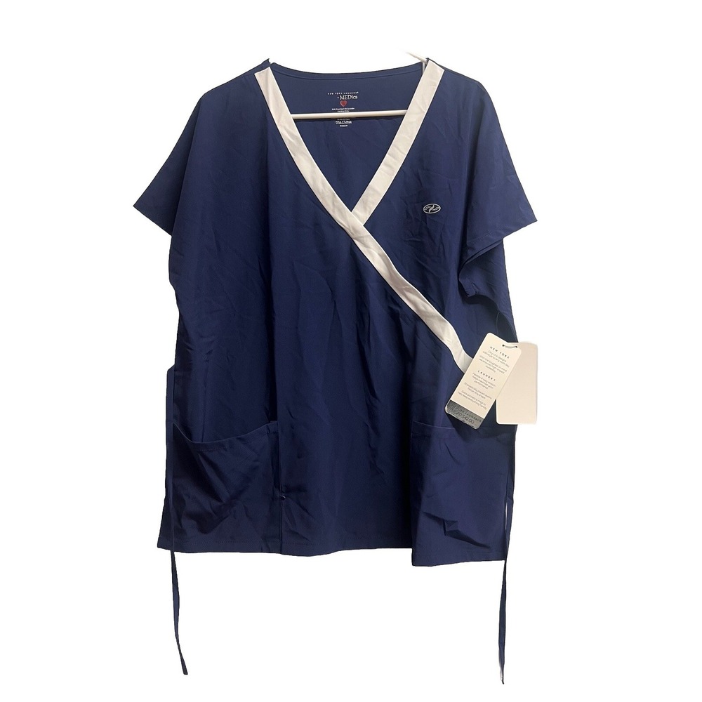 NY Medics sz XL Scrubs‎ navy solid w/pockets